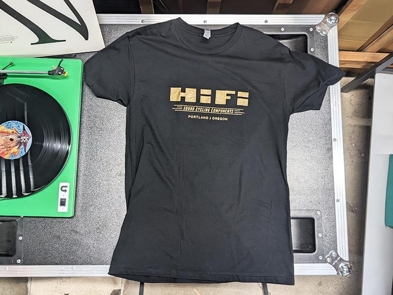 hifi gear Black 'n' Gold Double-Sided Tee: Unisex & Women's – HiFi Sound Cycling Components
